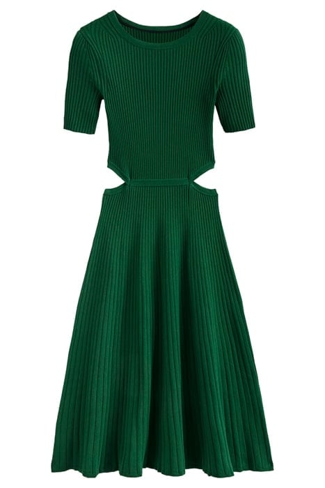 CUT OUT KNITTED MIDI DRESS EMERALD NIGHT 2