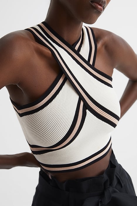 DARLA-HALTER TANK TOP CAMI IVORY 6