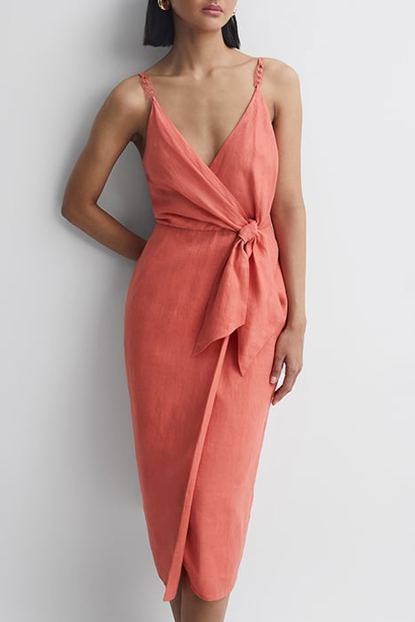 ESME-LINEN DRESS CORAL 4