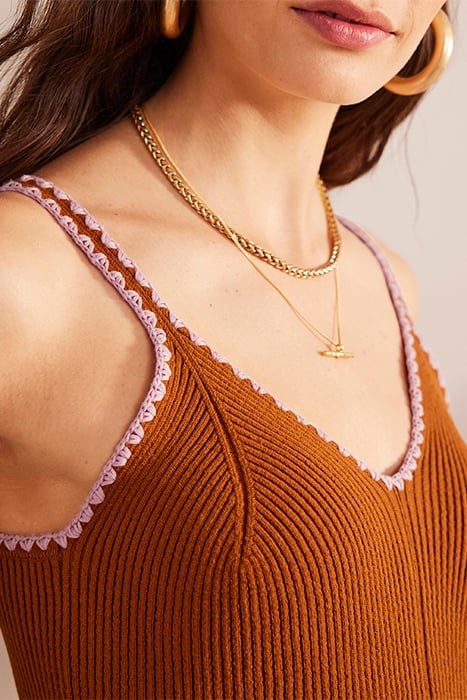 CROCHET-TRIM KNITTED DRESS PUMPKIN 5