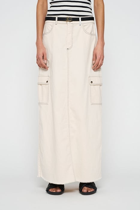 SLUB TWILL SKIRT ECRU 1