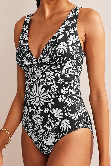 TWIST CLASSIC SWIMSUIT NERO, GARDENIA SPRIG 1