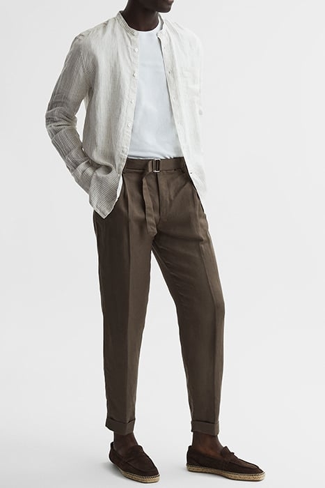 OCEAN CASUAL SHIRT OATMEAL/WHITE 3