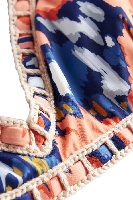 CROCHET TRIM BIKINI TOP NAVY, ABSTRACT POPPY 6