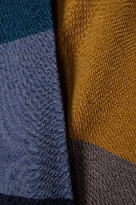 RAPHAEL STRIPE MERINO SCARF NAVY 3