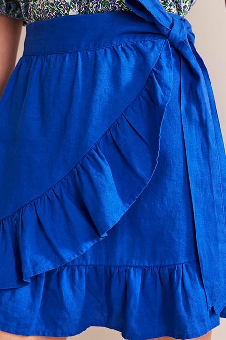 LINEN FLIPPY WRAP SKIRT ISLAND SAPPHIRE 5