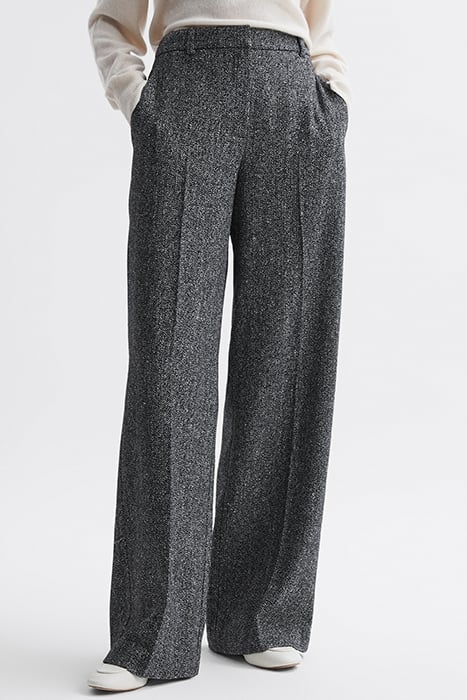 LUELLA-TEXTURE WIDE-LEG & FLARED PANTS GREY 1