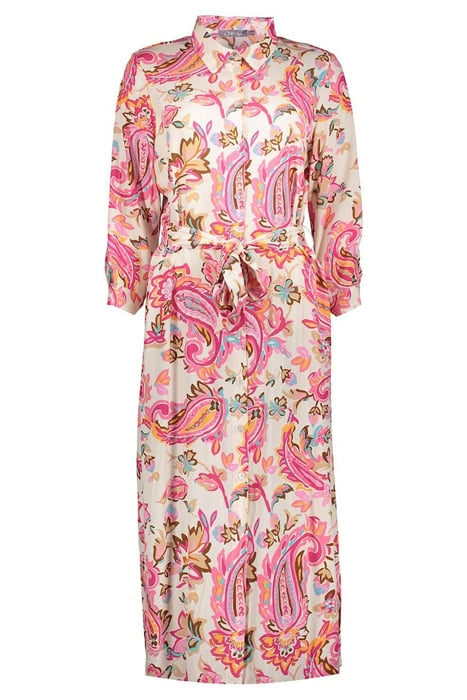 AOP LONG BLOUSEDRESS OFF-WHITE/PINK COMBI 3