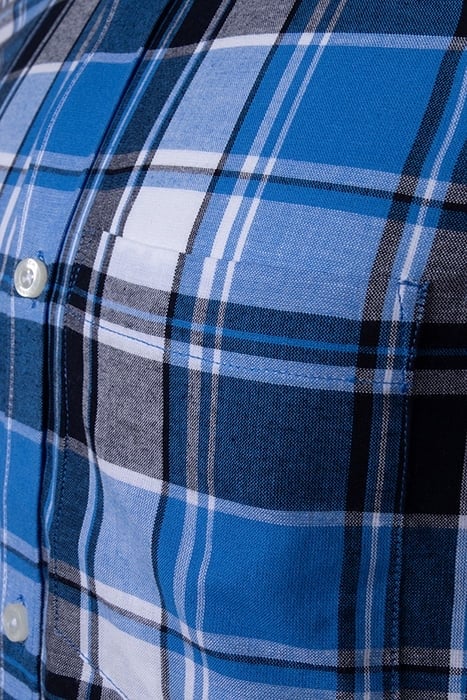 CHECKED & STRIPE POCKET SS BLUE STONE 3
