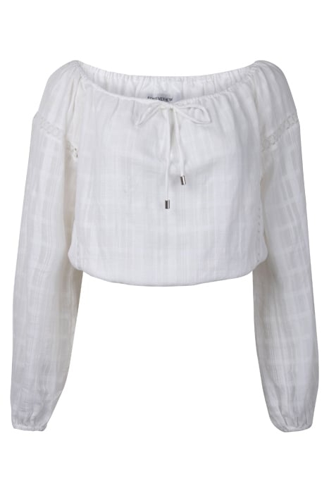 VIOLA COTTON SPLICED TRIM BLOUSE WHITE 1