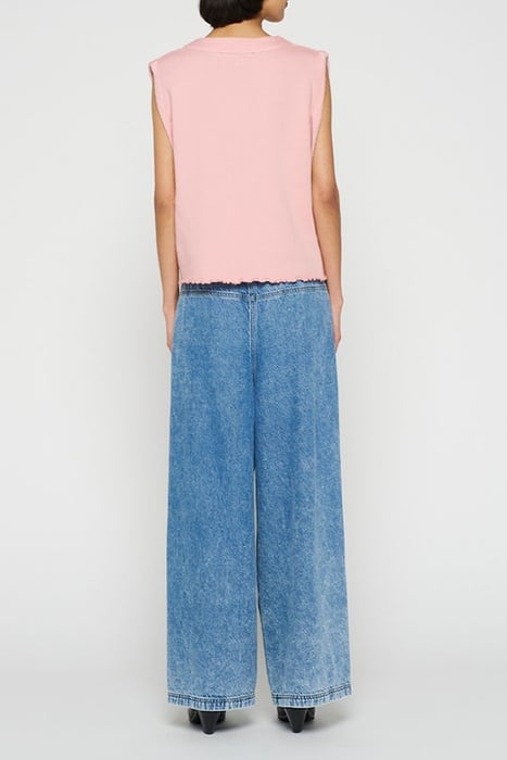 V-NECK TOP FLEECE DUSTY PEACH 3