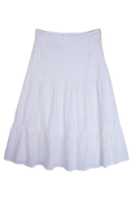 BRODERIE TIERED SKIRT WHITE 1