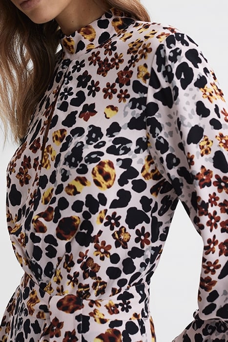 LIRA ANIMAL MAXI DRESS — NUDE/BLACK 4