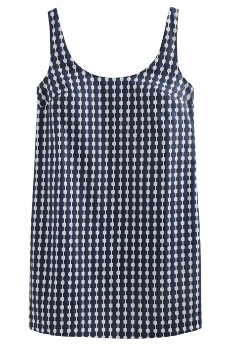 SCOOP NECK SHIFT DRESS NAVY, GEO AZURE 3
