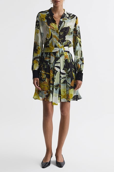 FLOR-PRINT DRESS SHIRT KHAKI 3