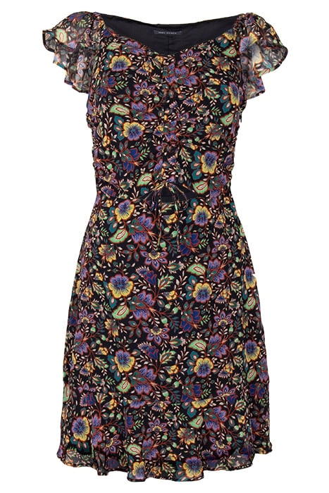 BLACK XL FLOWER PRINT DRESS, ELASTICATED SHOULDERS 3