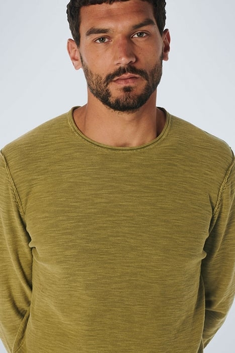 PULLOVER CREWNECK GARMENT DYED + STONE WASHED OLIVE 6