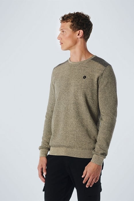 PULLOVER CREWNECK 2 COLOURED JACQUARD STONE 1