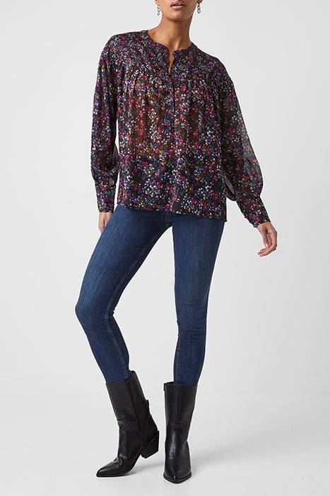 ALAANA CRINKLE TOP BLACK MULTI 2