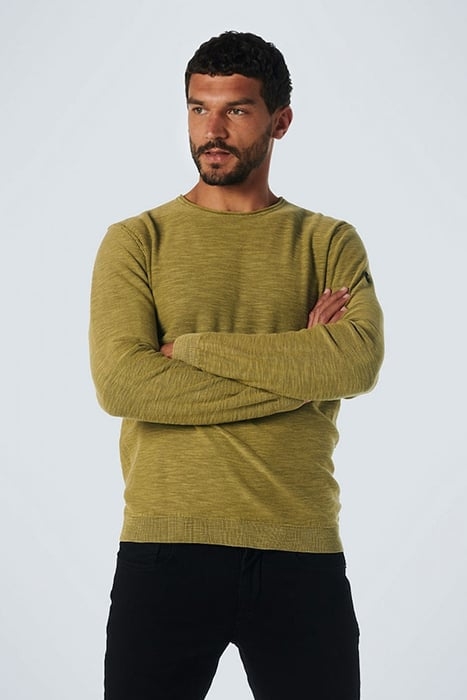 PULLOVER CREWNECK GARMENT DYED + STONE WASHED OLIVE 1