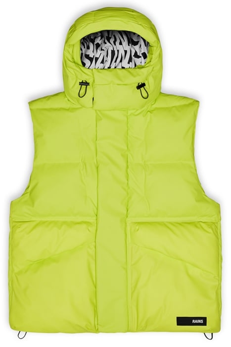 UNISEX SHOW BLOCK PUFFER VEST DIGITAL LIME 1