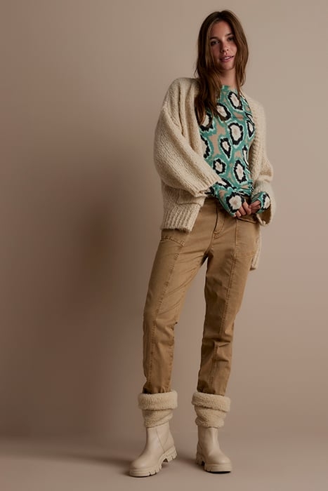 LONG SLEEVE TOP BLURRED CIRCLES PRINT GREENS 4