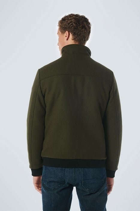 JACKET SHORT FIT WITH WOOL 2 COLOURED TWILL DARK ARMY 2