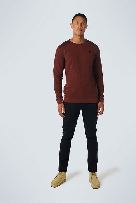 PULLOVER CREWNECK 2 COLOURED JACQUARD DARK RED 3