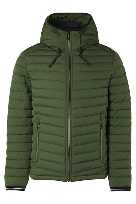 JACKET HOODED SHORT FIT PADDED DARK GREEN 4