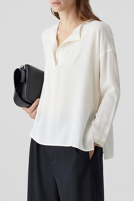 COLLARLESS BLOUSE SHIRTS & BLOUSES IVORY 4