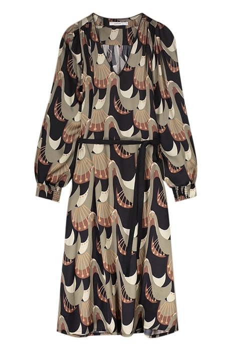 DRESS ABSTRACT PEACOCK PRINT 3