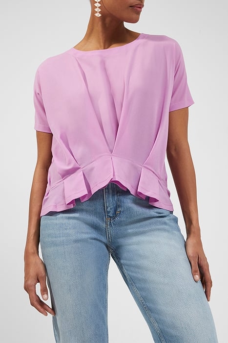 AUGUSTA PLEAT PEPLUM HEM TOP PINK VIOLET 1