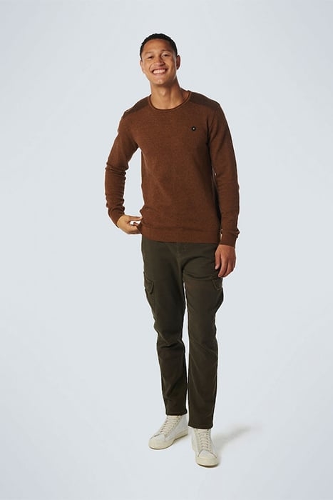 PULLOVER CREWNECK 2 COLOURED JACQUARD CARAMEL 3