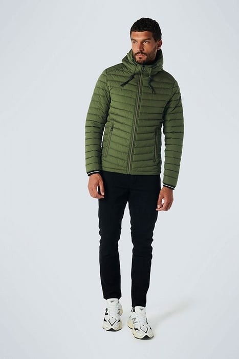 JACKET HOODED SHORT FIT PADDED DARK GREEN 3