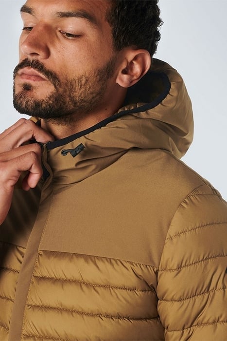 JACKET HOODED SHORT FIT PADDED MIX LIGHT MOSS 6