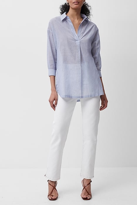 TIMMIE STRIPE POP OVER SHIRT BLUE/WHITE 1