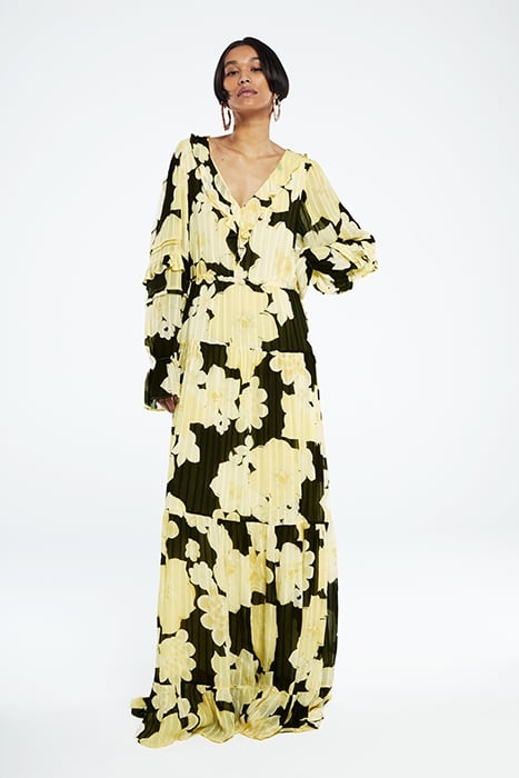 BRIGITTE DRESS BLACK/LEMON SORBET 4