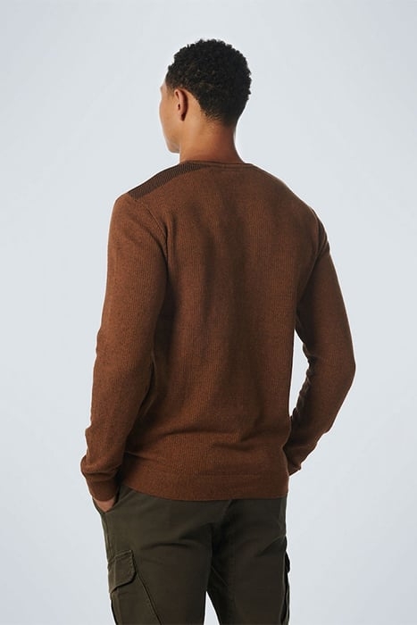PULLOVER CREWNECK 2 COLOURED JACQUARD CARAMEL 2