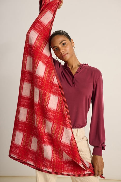 SHAWL - CHECKS SCARLET RED 4
