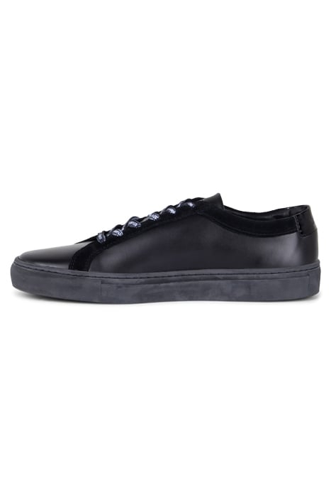 LEATHER SNEAKERS WITH VINYL INSERT BLACK 4