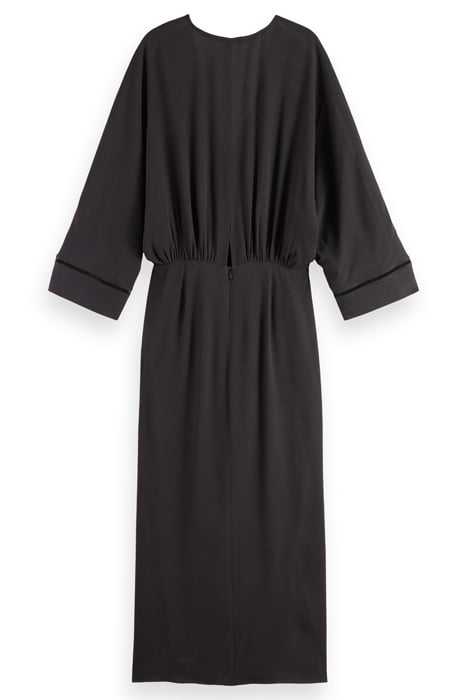 MIDI DRESS WITH DRAPE DETAIL EVENING BLACK 1