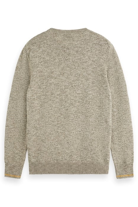 MELANGE CREW NECK PULL OVER PEBBLE 2