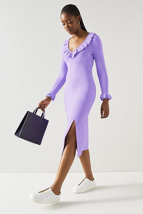 DR GRACE- V NECK FRILL VIOLET 2