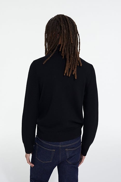 MOCK NECK SWEATER WITH POINT DETAILS ON THE SIDE BLACK 2