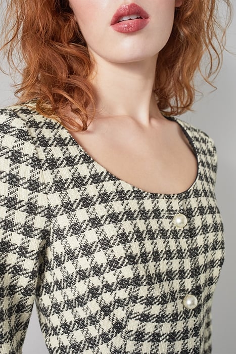 DR KEELER GINGHAM BLACK/CREAM 5