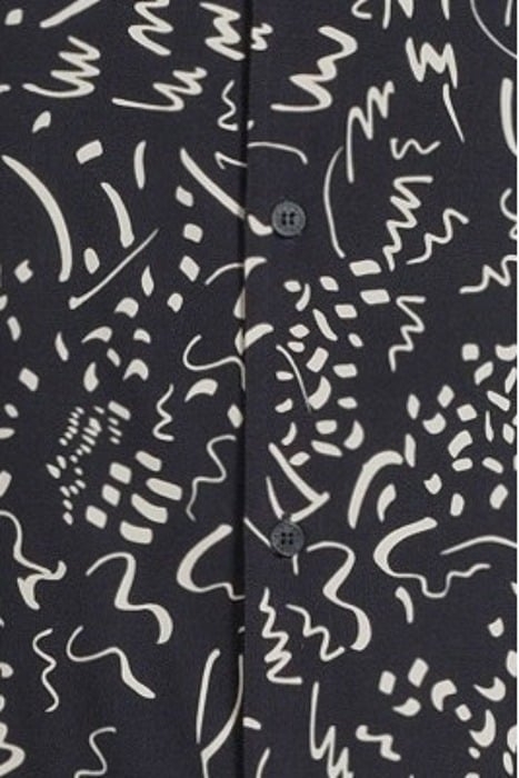 NAVY LENZING™ ECOVERO™ GRAFFITI PRINT REGULAR SHIRT NAVY 5