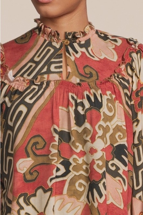 TOP PATCHWORK VISCOSE ROUGE 4