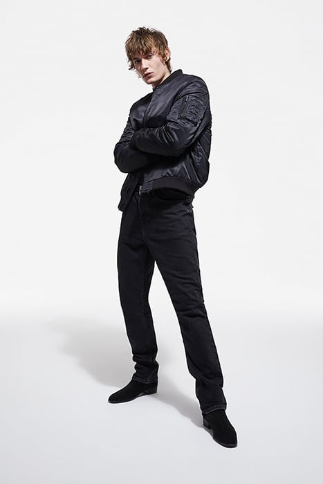 BOMBERS SHAPED JACKET WITH RIBBED EDGES BLACK 6