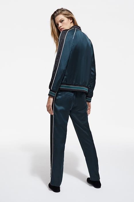 ZIP-UP SWEATSHIRT WITH RIB DETAIL GREEN NAVY 4