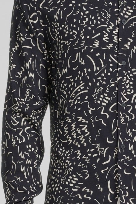 NAVY LENZING™ ECOVERO™ GRAFFITI PRINT REGULAR SHIRT NAVY 4